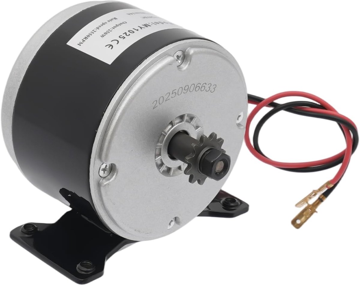permanente magneet motor dc motor generator voertuigen aandrijven geluidsarme werking 250 watt zwart