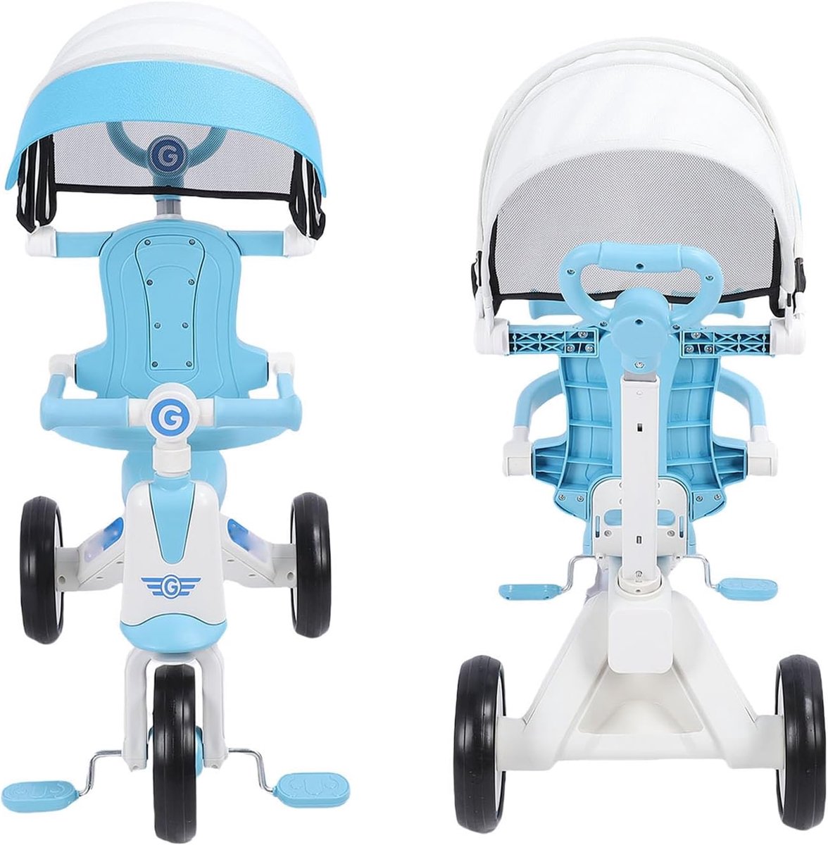 Peuter Driewieler - Kinderfiets Babyfiets - Buiten Spelen - 2-in-1 Modellen - 53 x 33 x 30 cm - Blauw Driewieler kopen online