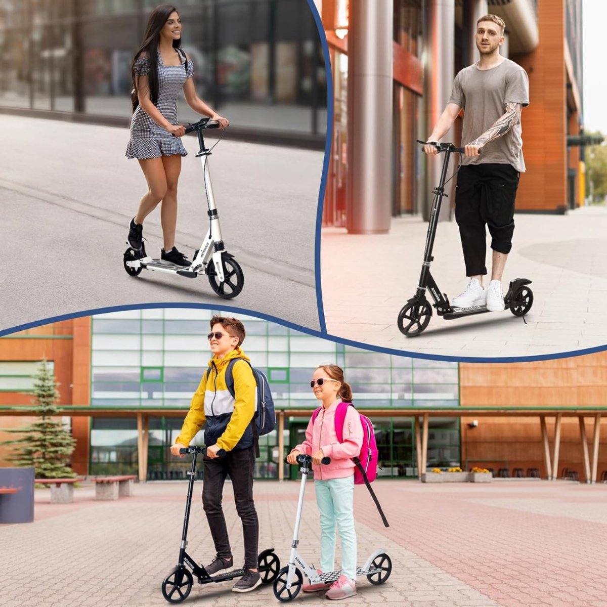ploutos stuntstep lichtgewicht trick scooter stuntsteps voor kinderen en tieners wit 84cm x 31cm x 14cm