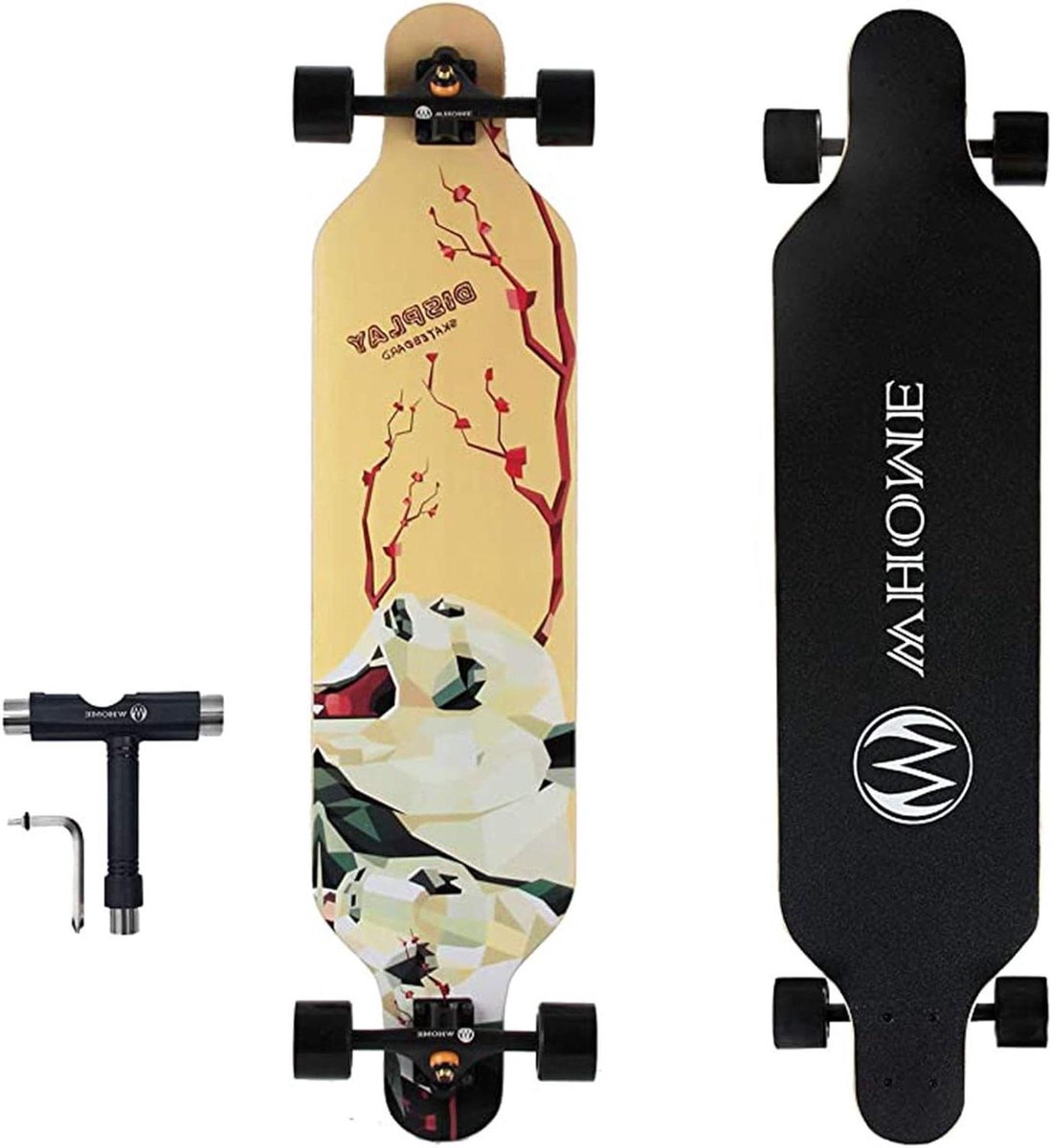 Pro Skateboard Compleet Voor Volwassenen En Beginners - 41 Inch Longboard Voor Hybride Freestyle Carving Cruisen ABEC-9 Precisie Lagers Inclusief T-Tools,Style c Skateonderdeel kopen online