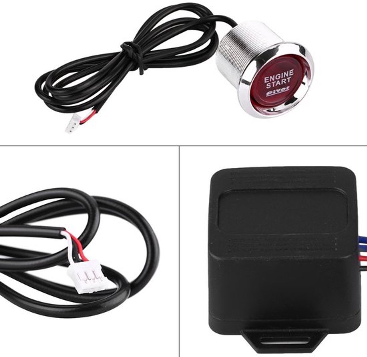 Qiilu Universele 12V Auto Motor Startknop met LED Licht - Dailygoody Speelgoedaccuvoertuig kopen online