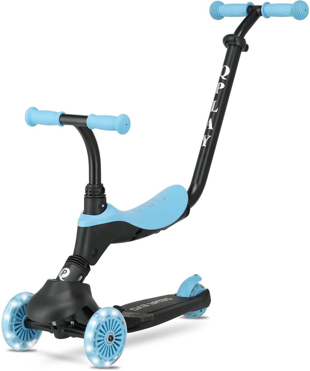 Qplay Sema Evo Kinderstep - 6-in-1 step - LED wielen - Blauw Step kopen online
