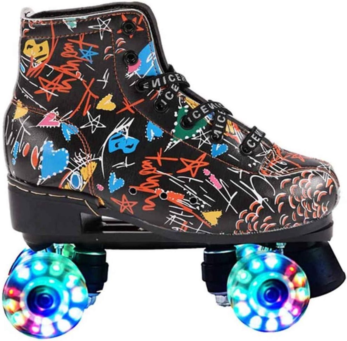 Quad Rolschaatsen - Dubbele Rij Schaatsen - Outdoor Skaten - PU Wielen Met ABEC 7 - EU 36 - Zwart Rolschaatsen kopen online