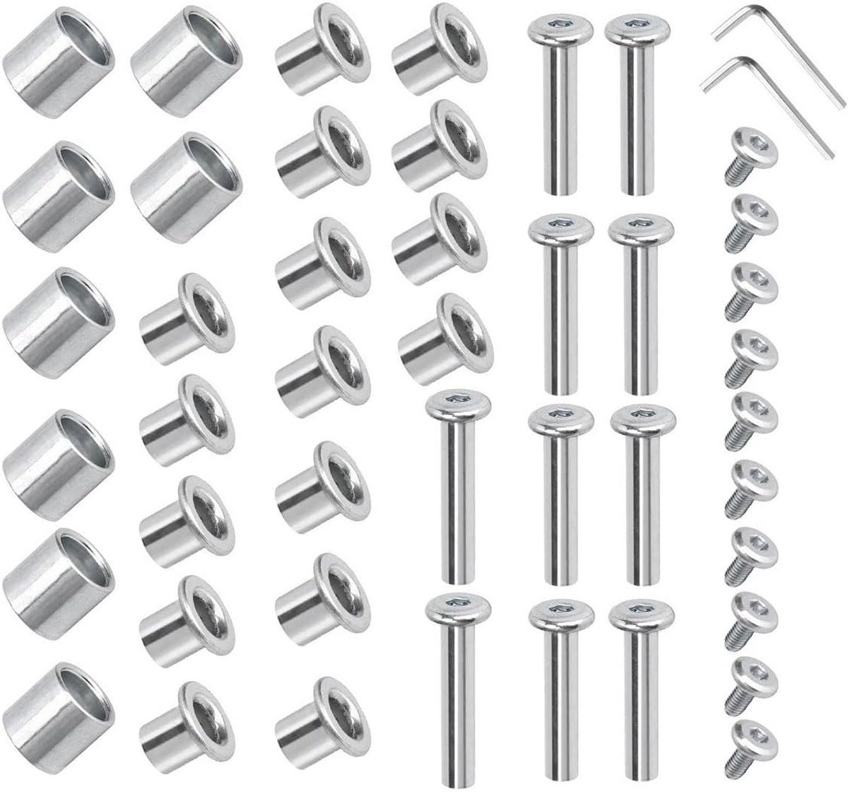 Reparatieset Rolschaatsen - Onderdelen Set - Onderhoud en Reparatie - Aluminium Legering - 10 Schroeven 8 Bussen - Zilverkleurig Skateonderdeel kopen online