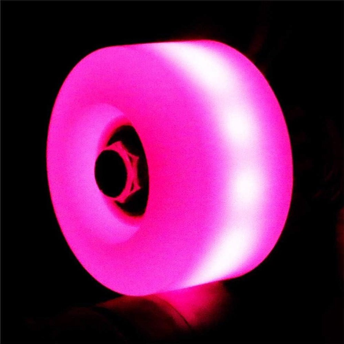 rolschaats wielen dubbele rij wielen buiten schaatsen lichtgevende verlichting 32 mm x 58 mm roze
