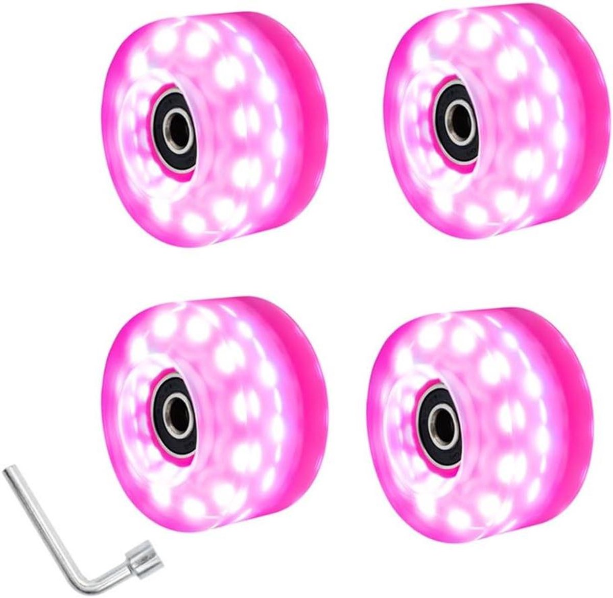 rolschaats wielen skate onderdelen buiten skaten met ingebouwde lichten 58mm x 32mm roze