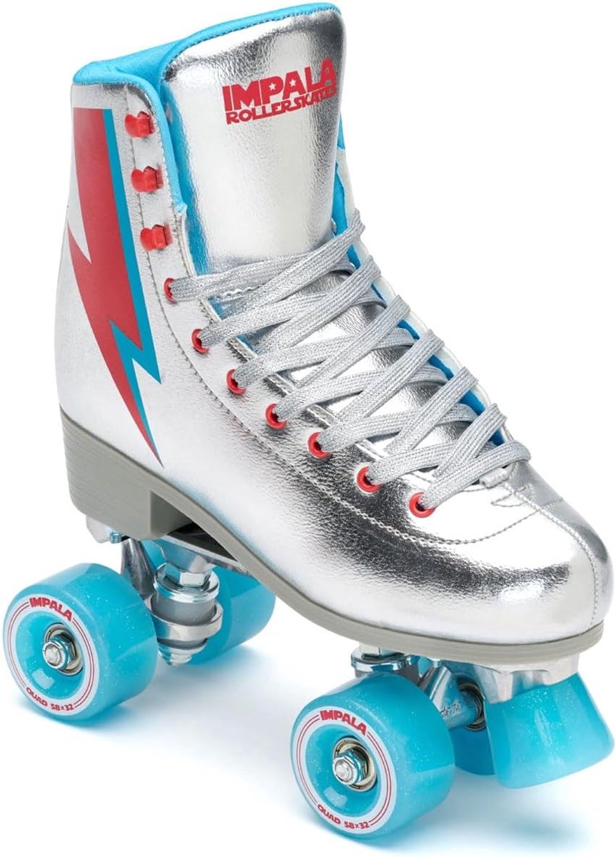 rolschaatsen argentum quad skates stad verkennen opvallende zilverlook 58mm wielen zilver