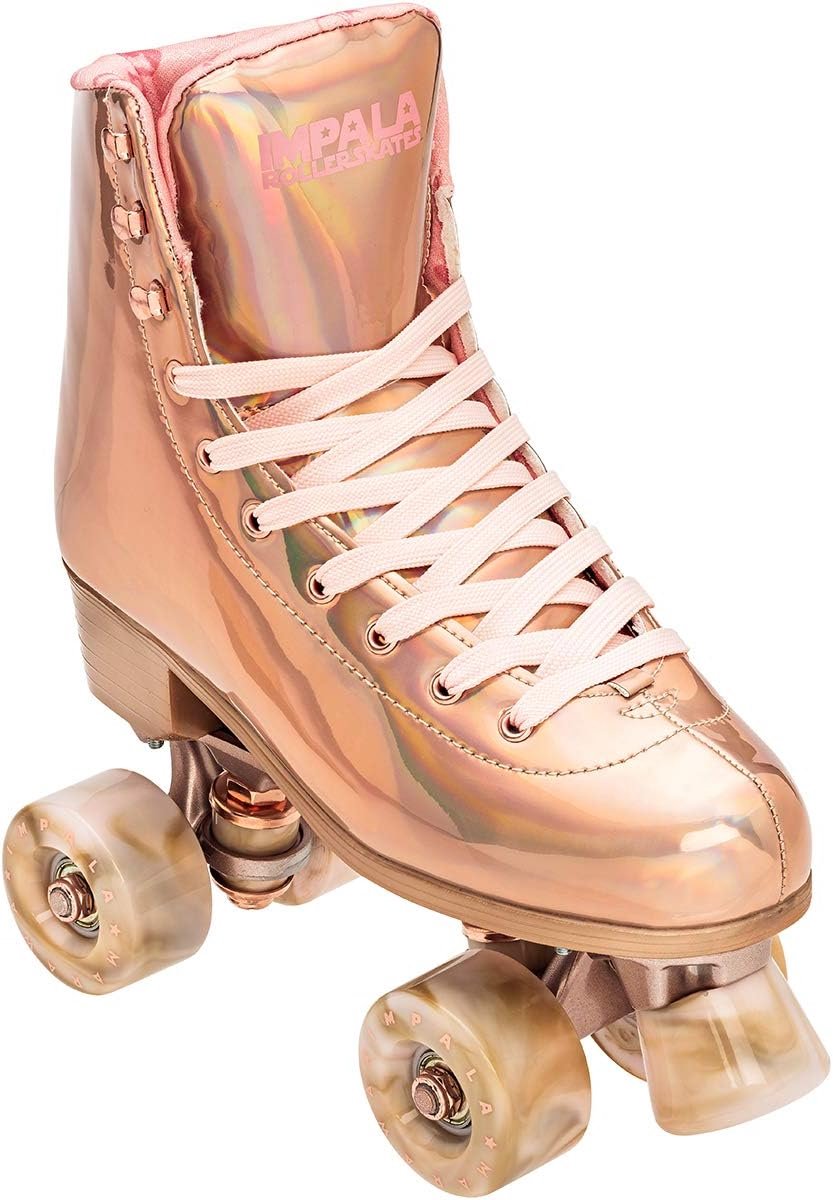 Rolschaatsen Dames - Quad Skates - Buiten Ritten - Duurzaam Aluminium Frame - Maat 36 - Roségoud Rolschaatsen kopen online