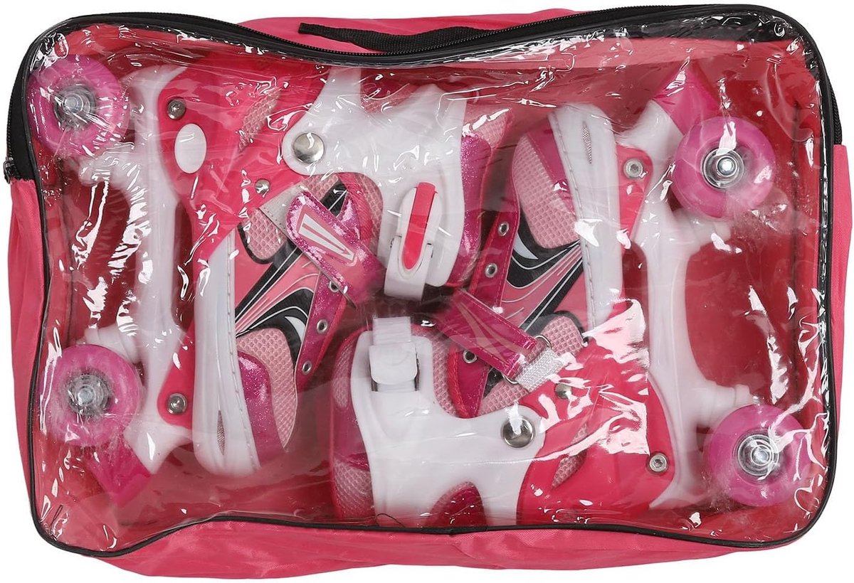 Rolschaatsen Kinderen - Skeelers Meisjes Jongens - Binnen Buiten Schaatsen - Zachte Binnenvoering - Maat 33-37 - Roze Rolschaatsen kopen online