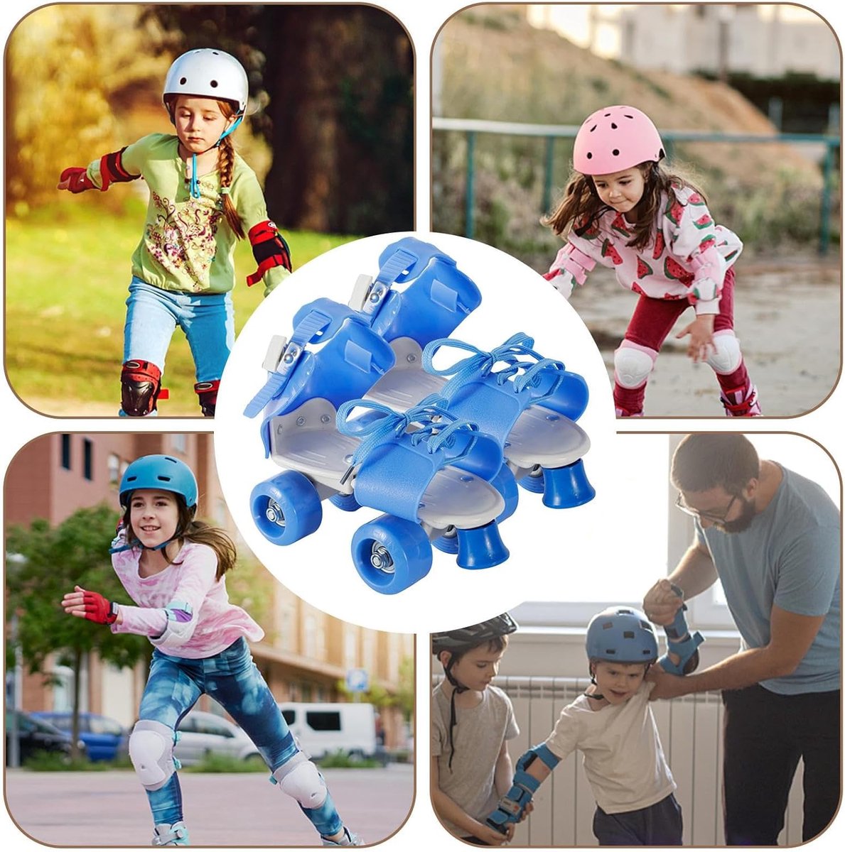 rolschaatsen kinderen vierwielers actief spelen verstelbaar 1 paar blauw
