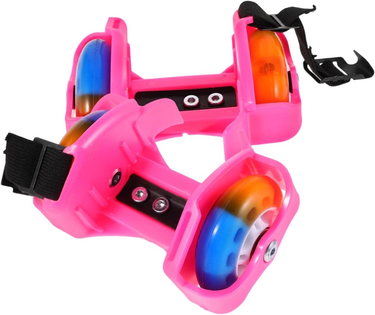 rolschaatsen paar schoenen met wielen buiten sport knipperende wielen 13 5 x 9 x 8 cm rooskleurig