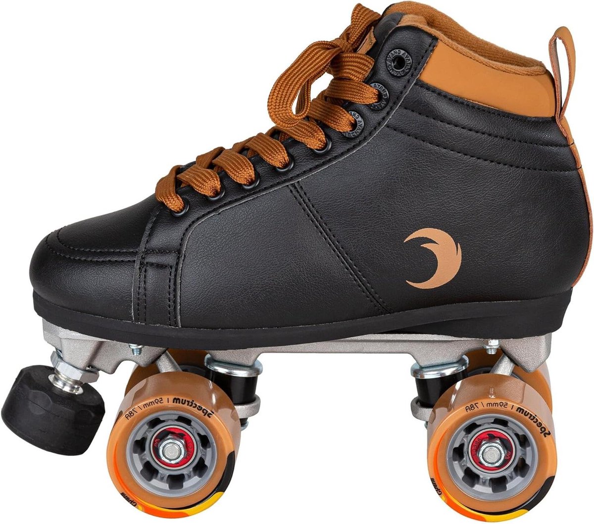 rolschaatsen skeelers avontuurlijk rijden veganistisch materiaal 59 mm wielen zwart bruin