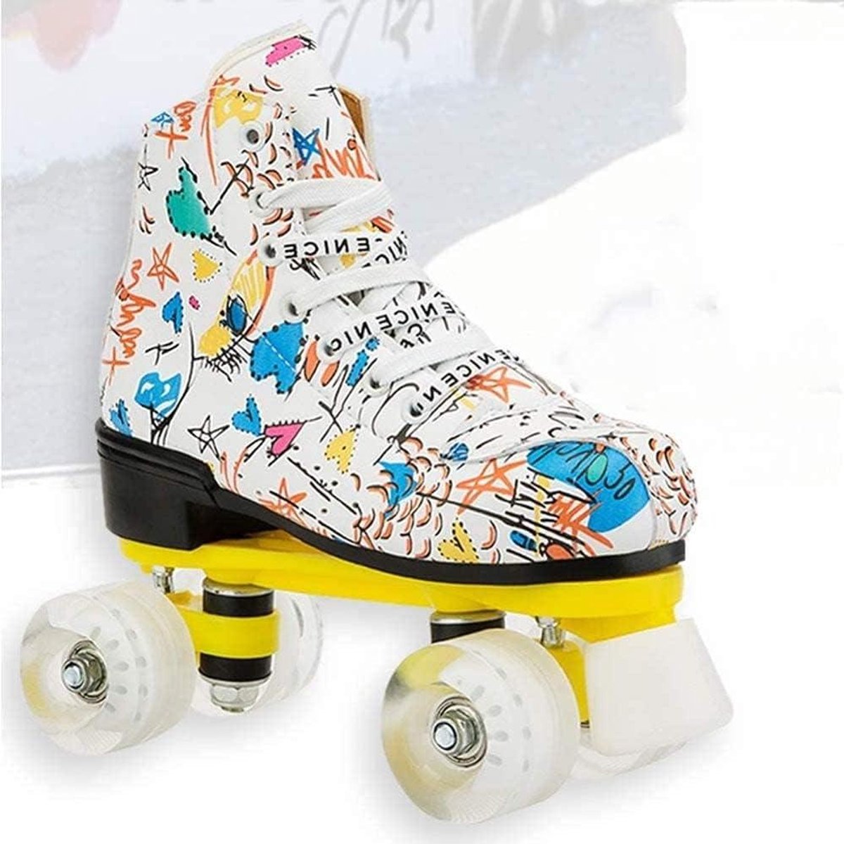 rolschaatsen skeelers skates buiten recreatie met led wielen maat 35 wit