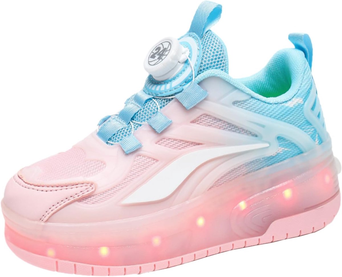 rolschoenen met led schoenen met wielen wandelen en skaten verborgen wielen knop maat 28 40