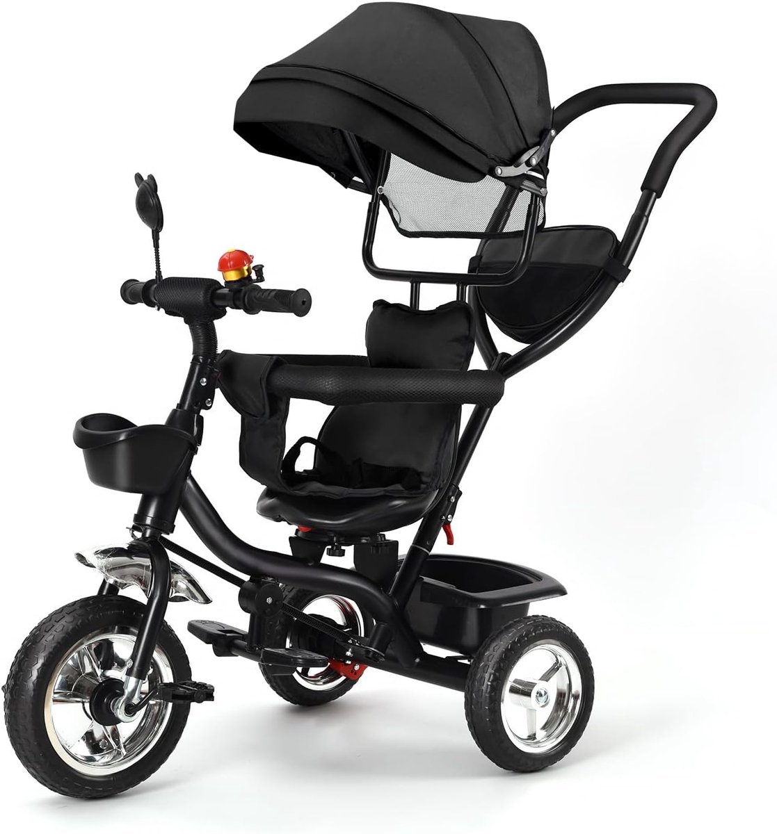 Schaalbare Driewieler - 4-in-1 Kinderfiets - Ontwikkeling Kind - Inklapbaar Zonnedak - 9 Maanden tot 25kg - Zwart Driewieler kopen online