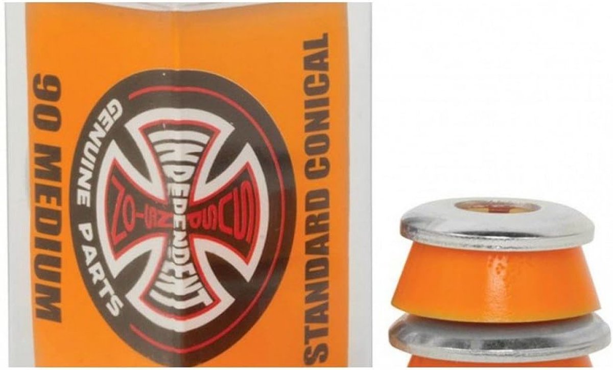 Set Gummetjes - Stuurrubbers - Skateboarden - High Rebound Urethaan - Medium 90A - Oranje Skateonderdeel kopen online