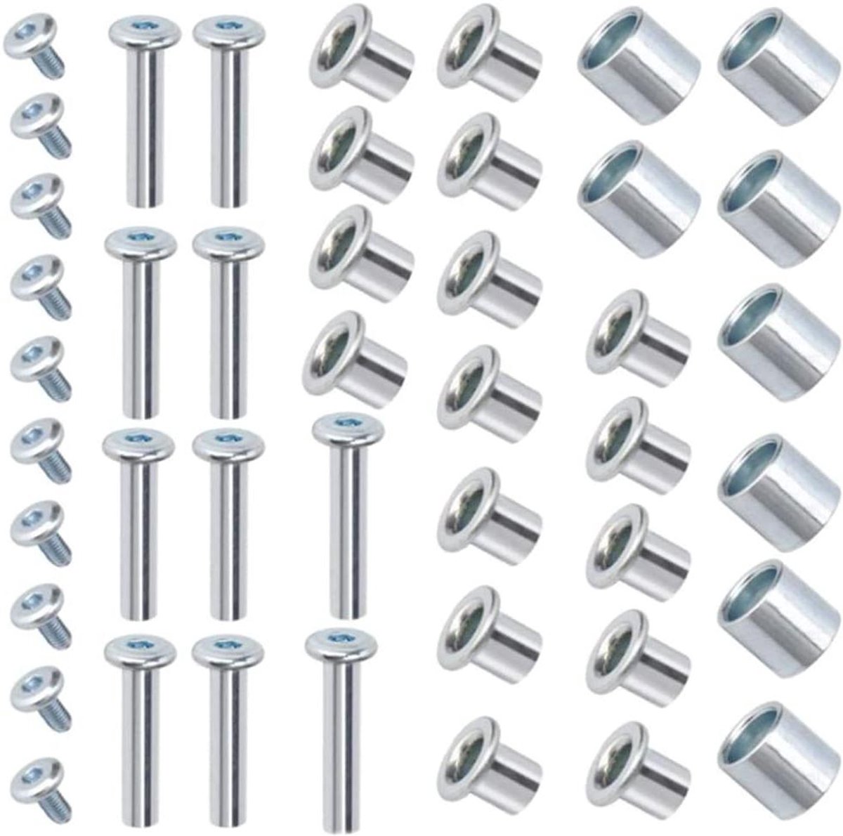 Skate Onderdelen Set - Wiel Assen - Onderhoud Skates - Duurzame Metalen Constructie - 6mm Asdiameter - Zilver Skateonderdeel kopen online