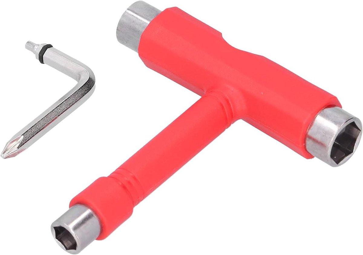 Skate Tool - Roller Skate Tool - Onderhoud en Reparatie - Alles-in-één Ontwerp - 10.5 x 9.8 cm - Rood Skateonderdeel kopen online