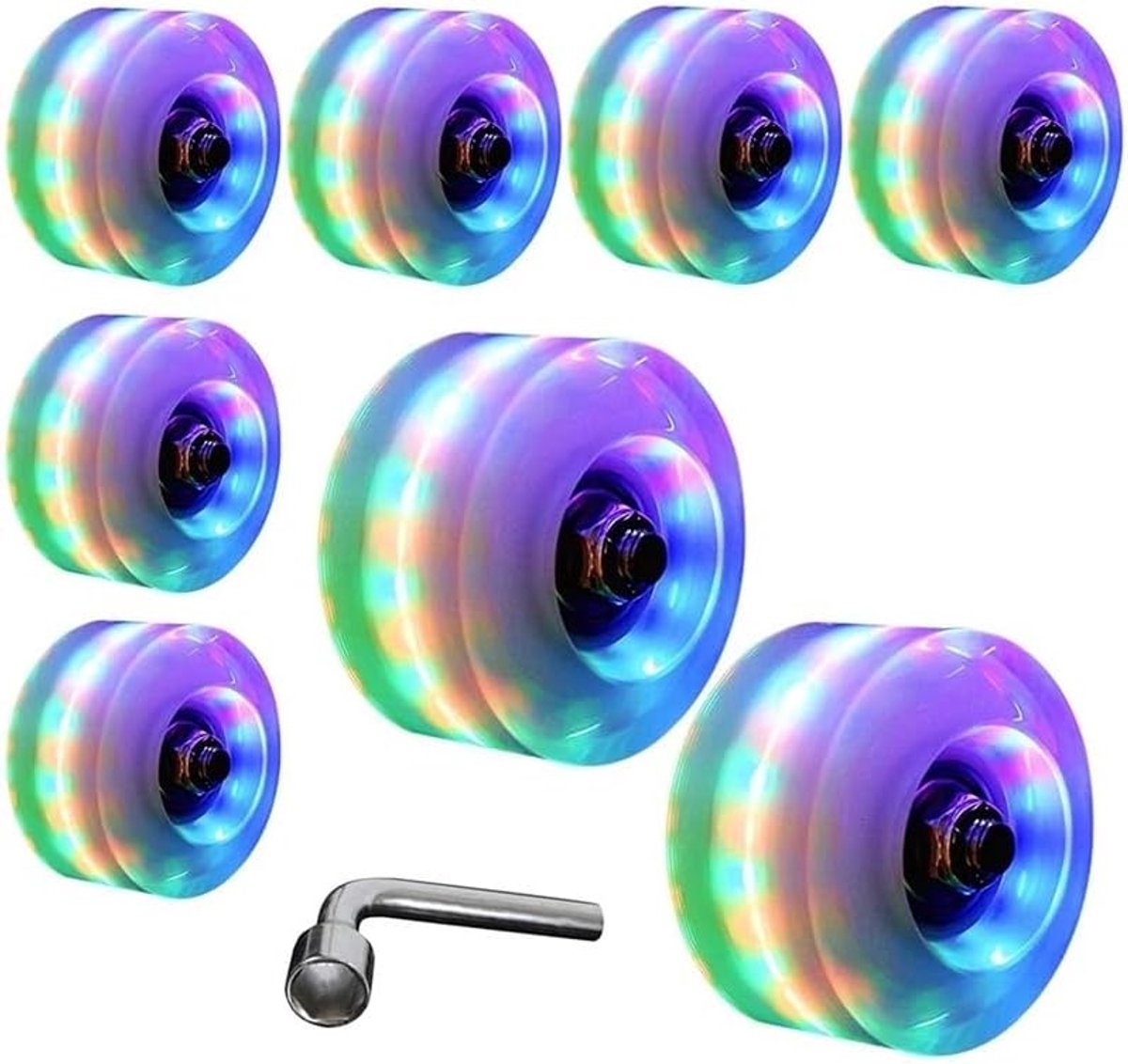 Skate wielen set - Rolschaats wielen - Straat dans hockey - Oplichtend bij beweging - 32 mm x 58 mm Skateonderdeel kopen online