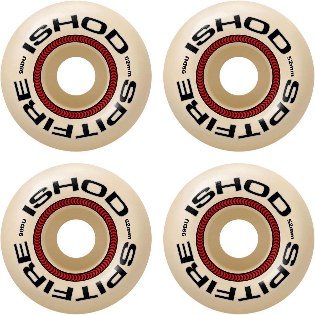 Skate Wielen - Wielenset Skateboard - Straat Skaten - Asymmetrisch Ontwerp - 52 mm 99A - Natuurlijk Skateonderdeel kopen online