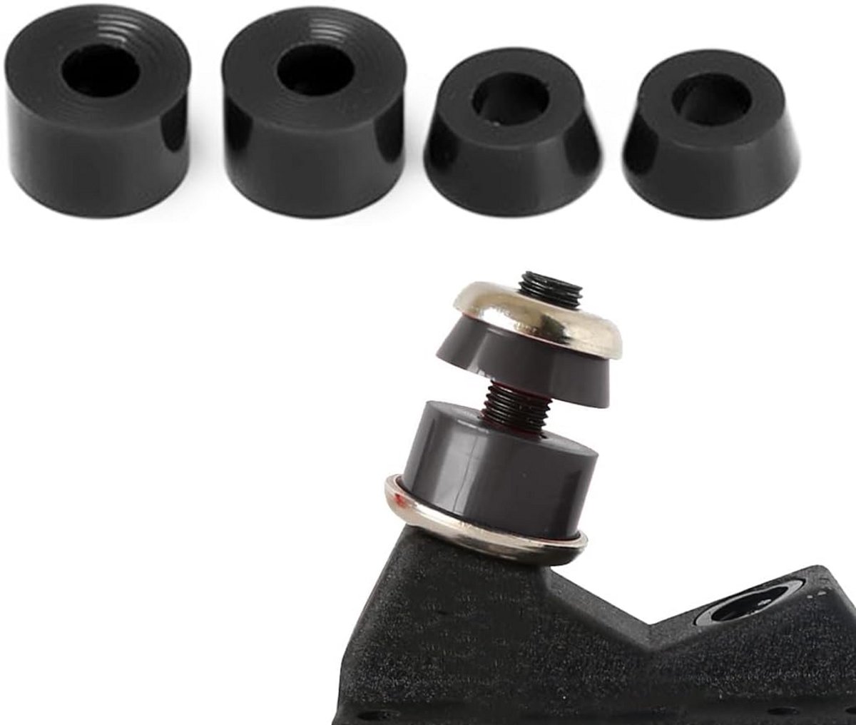 skateboard bussen set longboard onderdelen onderdelen vervangen duurzaam pu materiaal 4 stuks zwart