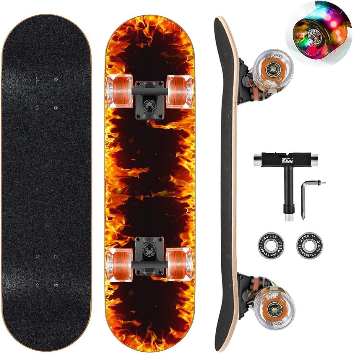 skateboard compleet board buiten sporten 9 lagen esdoorn dek 31x8 inch fire