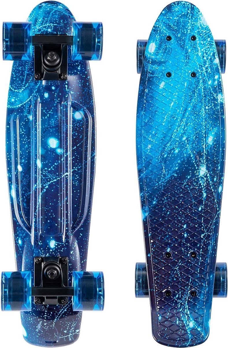 Skateboard Cruiser - Mini Skateboard Kinder Skateboard - Beginnen met Skaten - Knipperende Wielen - 22 inch - Melkweg Skateonderdeel kopen online