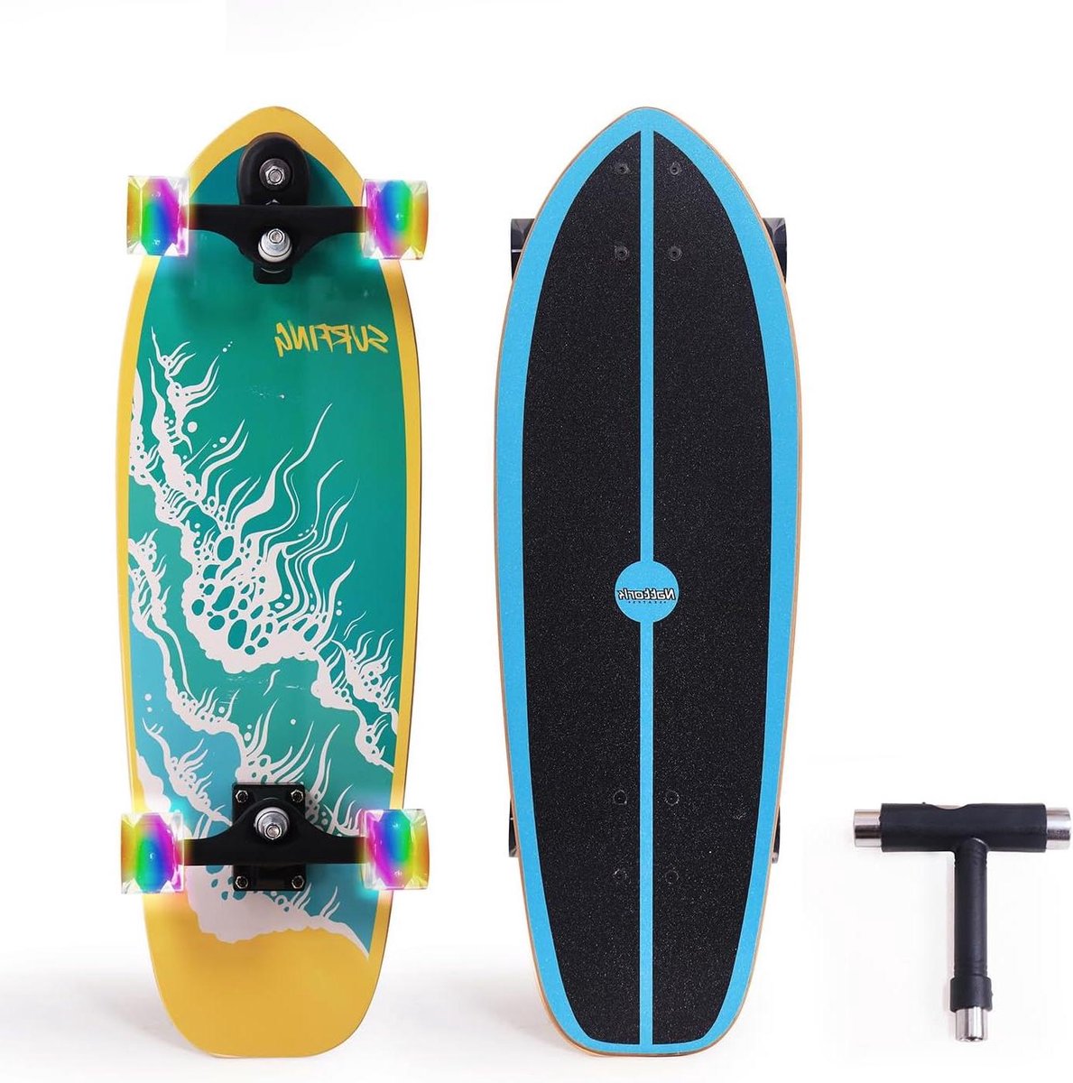 skateboard cruiser skateboard voor beginners buiten skateboarden double kick deck 29 x 8 inch seal tide