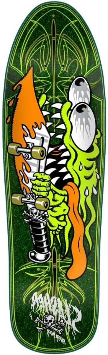 Skateboard Deck - Deck Plank - Skaten - Pinstripe Slasher Graphics - 9.2" x 31.6" - Groen Skateonderdeel kopen online