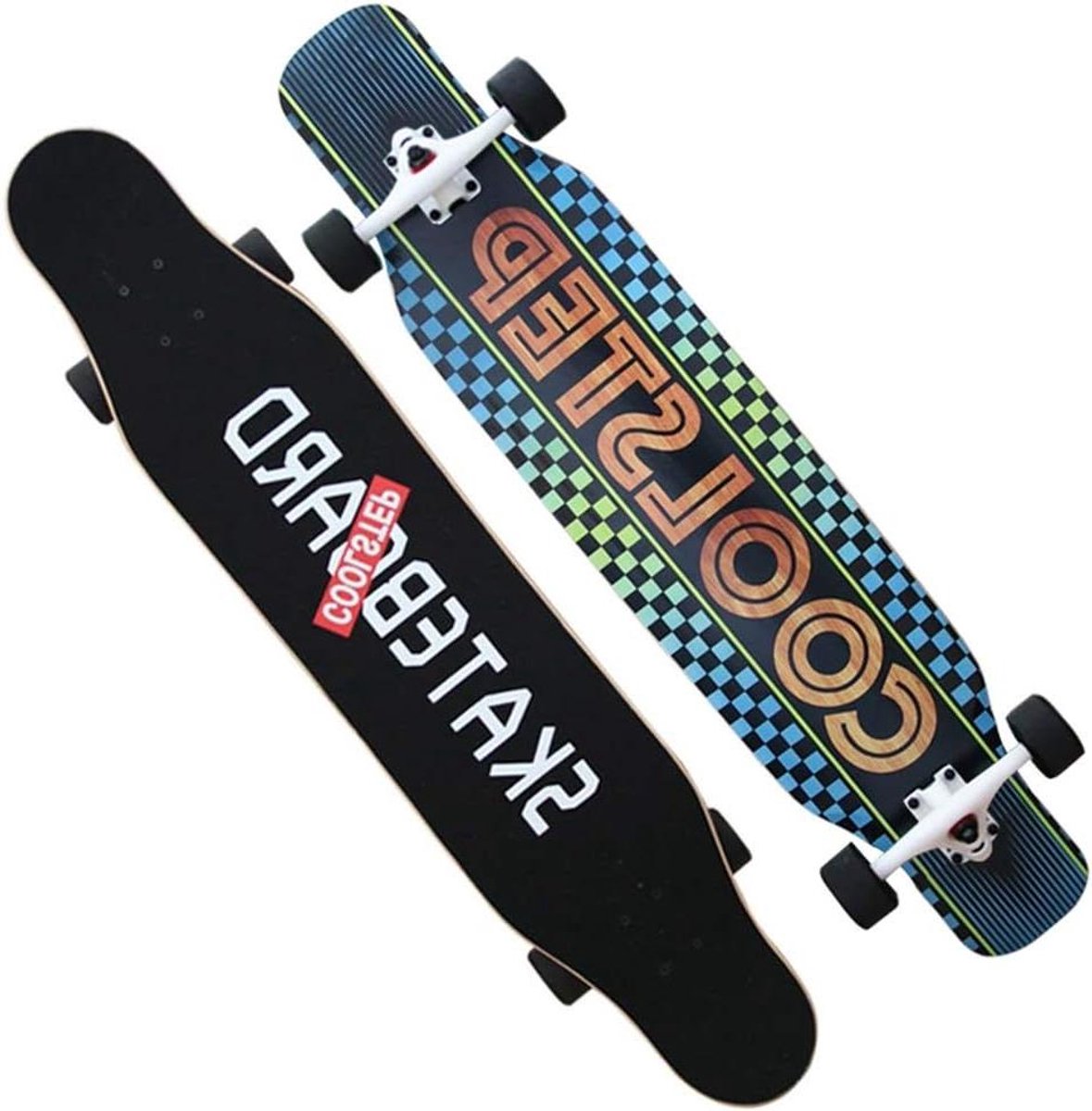 Skateboard dek Compleet 46 Inch Voor Dans, Freestyle Cruising, Graveren Esdoorn Longboard PU Wiel Concave Ontwerp Lager Capaciteit 50 lbs Kids Compleet (Kleur: #5) Skateonderdeel kopen online