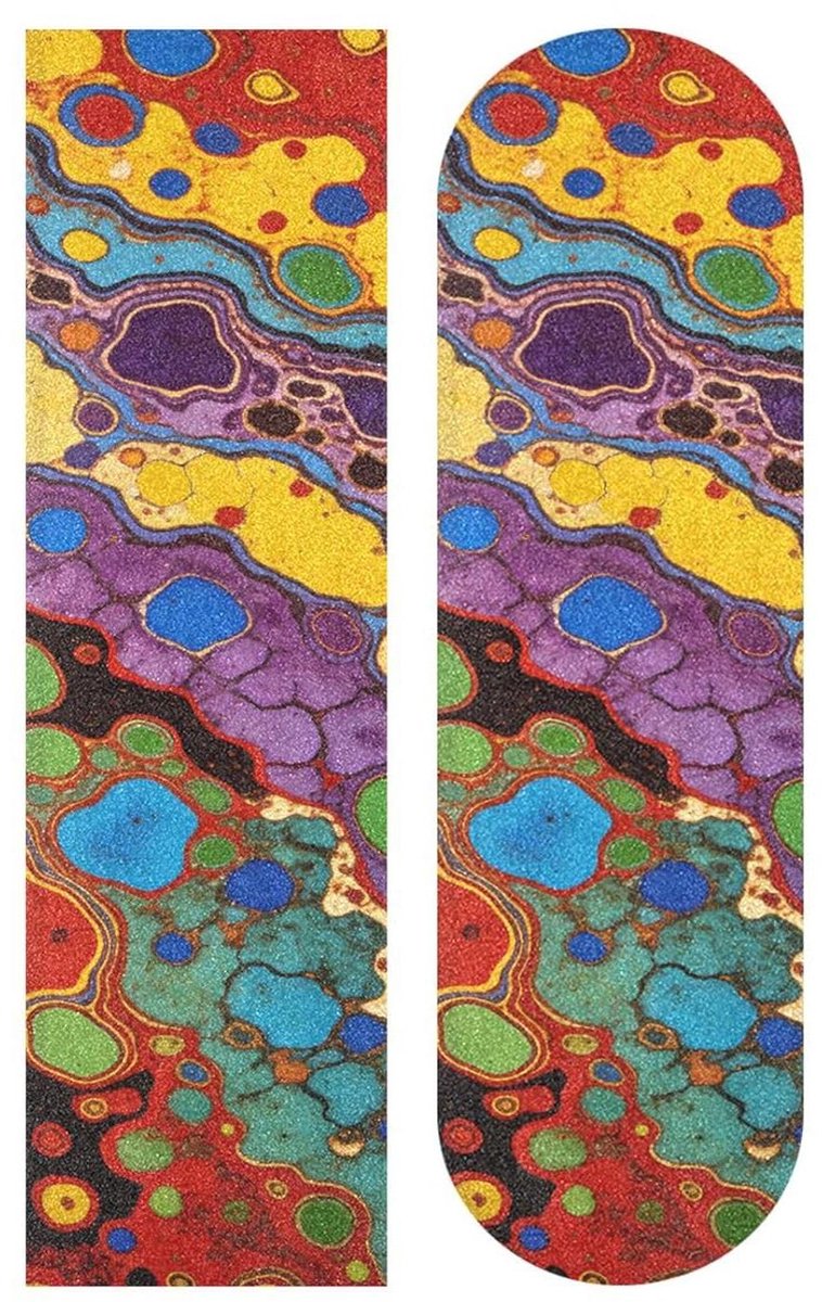 Skateboard Griptape - Scooter Grip - Verbeter Grip - Scheurvast Ontwerp - 33 x 9 Inch - Kleurrijk Olieverf Skateonderdeel kopen online