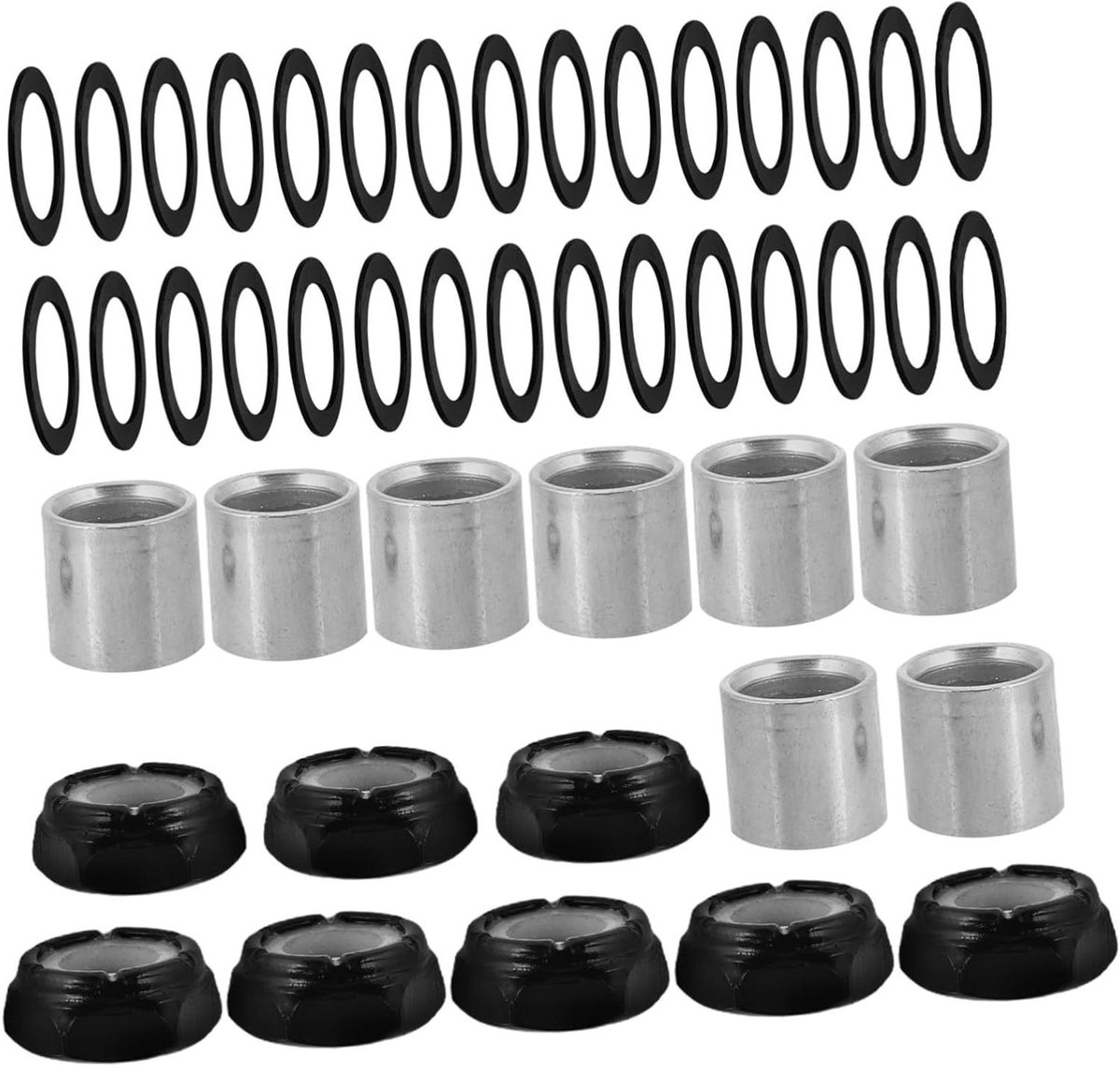 skateboard hardware set schroeven moeren sportonderdelen monteren universele compatibiliteit 100 stuks diverse kleuren