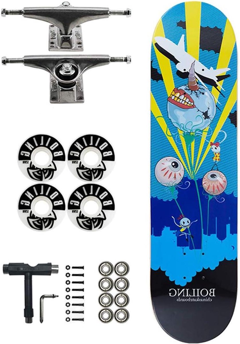 Skateboard Kinderen - Beginner board - Oefenen tricks - 7-laags esdoorn dek - 31 inch - Natuurlijk Skateonderdeel kopen online