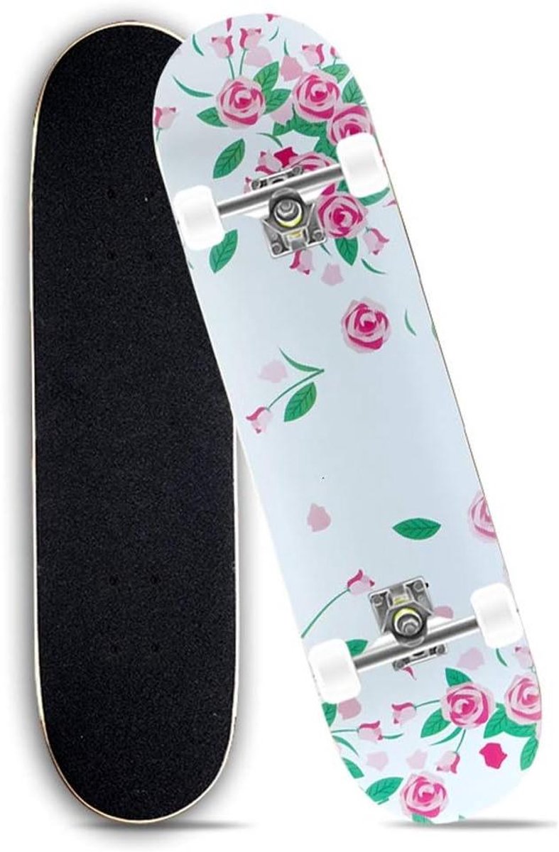 Skateboard Kinderen - Longboard Beginner - Straat Skaten - ABEC-7 Lagers - 3200 Gram - Bloemen Skateonderdeel kopen online