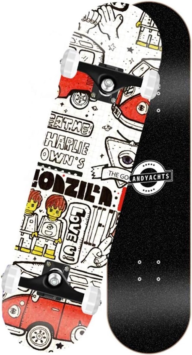 Skateboard Kinderen - Vierwiel skateboard - Buiten spelen - Esdoornhout deck - 79x20cm - Gekleurd Skateonderdeel kopen online