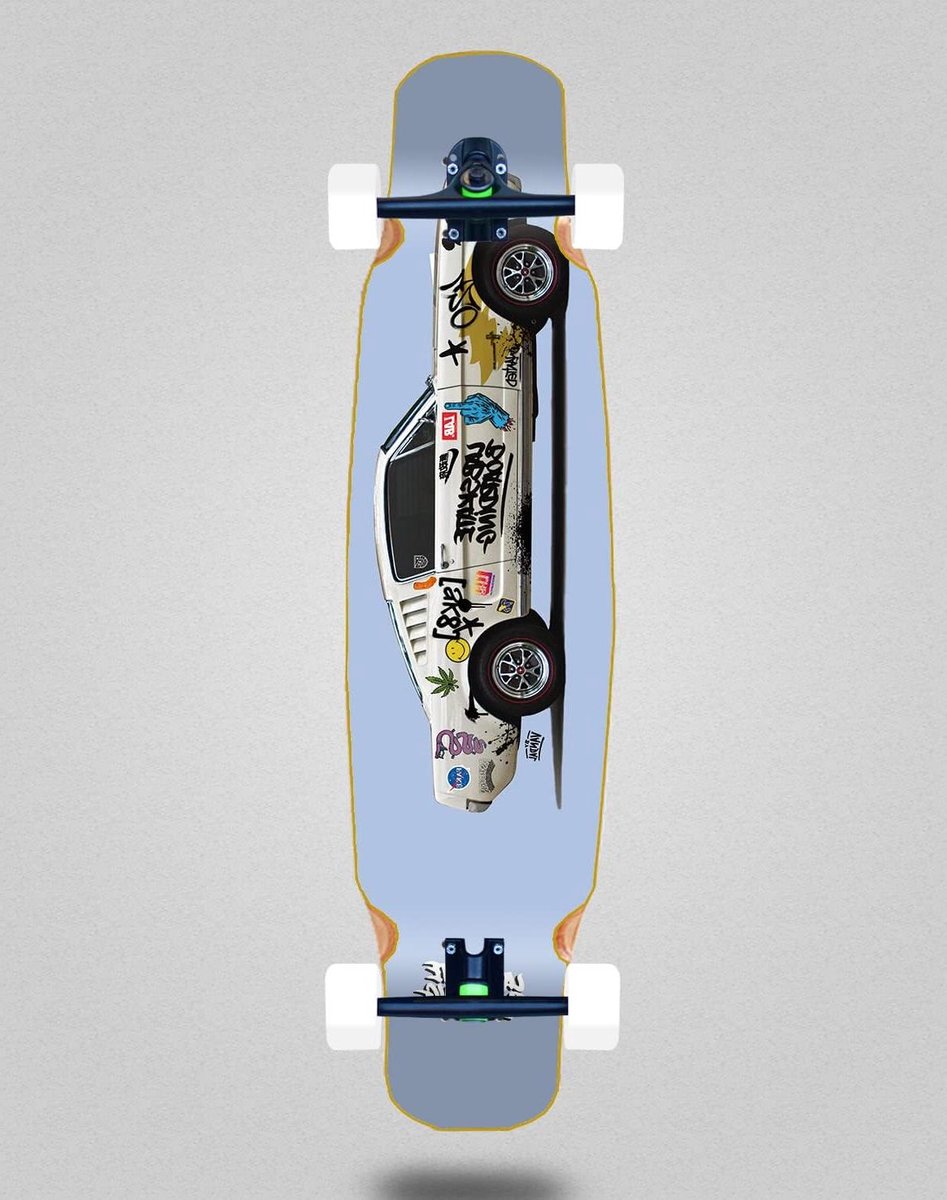 Skateboard Longboard - Compleet board - Cruisen door de stad - Mix bamboo constructie - 46x9 inch - Natuurlijk Longboard kopen online