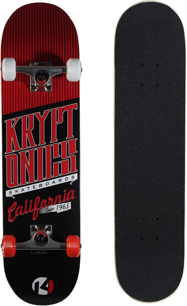 Skateboard - Longboard - Straat cruisen - Dubbele kicktail - 79 cm - Zwart rood Skateonderdeel kopen online
