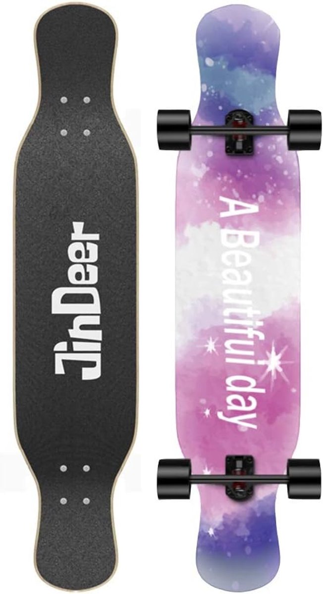 skateboard longboard straat gebruik 9 lagen esdoorn hout 117x26x12cm multicolor