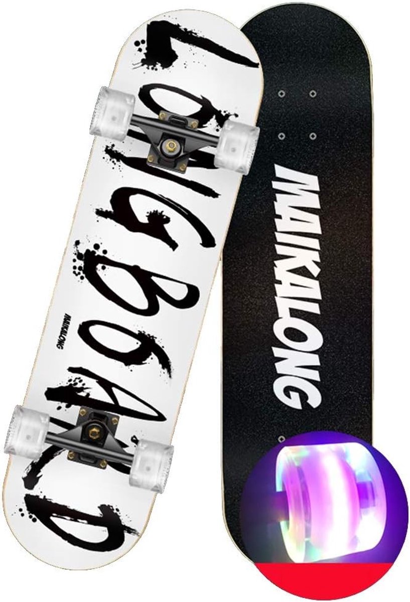 skateboard longboard straat rijden 7 laags esdoornhout 79x20 5cm zwart