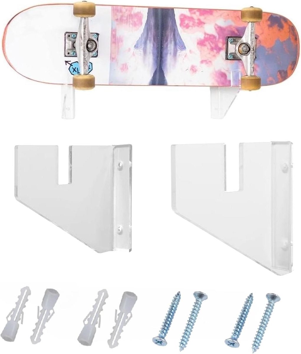 Skateboard Muurbeugel - Skateboard Hanger - Opbergen Skateboards - Ruimtebesparend Ontwerp - Universeel - Transparant Skateonderdeel kopen online