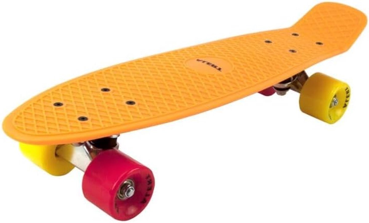 skateboard neon oranje penny board cruisen door de stad stevig kunststof deck 55 cm oranje