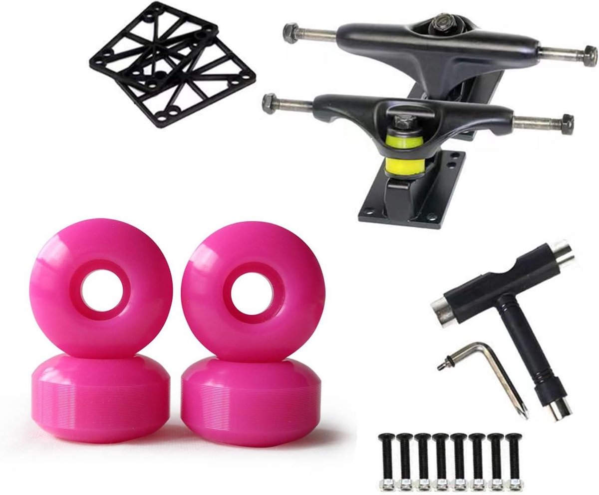 Skateboard Onderdelen Set - Wielen Assen - Skateboarden Onderhoud - ABEC-9 Lagers - 52mm Wielen - Roze Skateonderdeel kopen online
