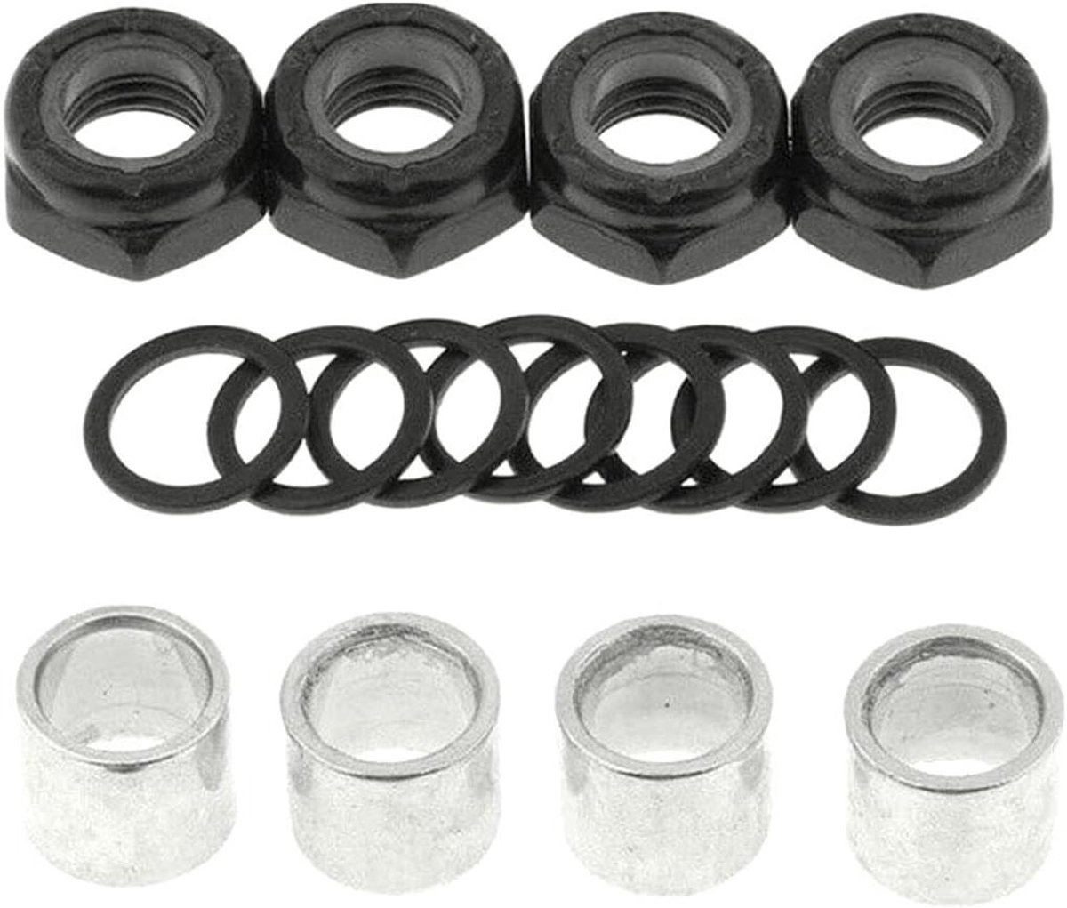 skateboard onderdelen truck set reparatie rebuilding verbeterde stabiliteit 8 stuks zwart