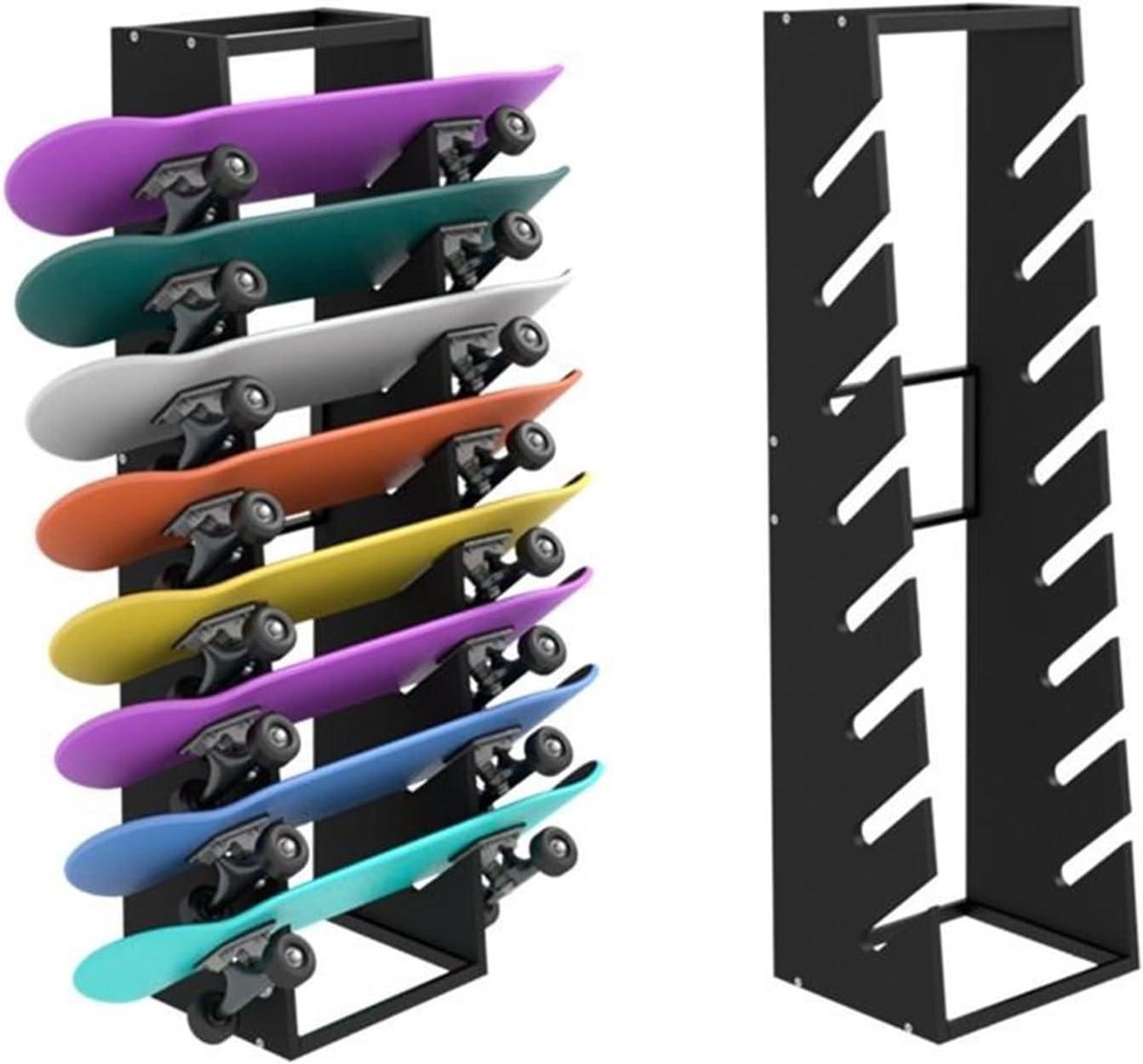 Skateboard Rek Hout - Skateboardhouder Display - Skateboard Opslag - 8 Laags Houten Frame - 32x30x120cm - Niet gespecificeerd Skateonderdeel kopen online