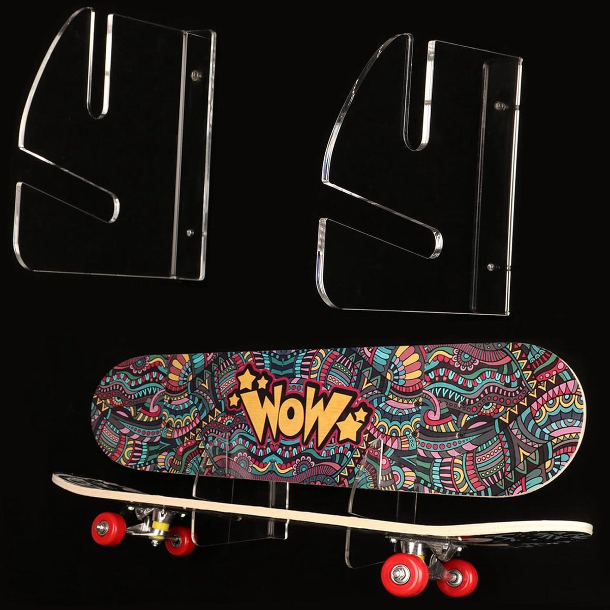 Skateboard Rek - Skateboard Display - Muur Opslag - Dubbellaags Acryl - Universeel - Transparant Skateonderdeel kopen online