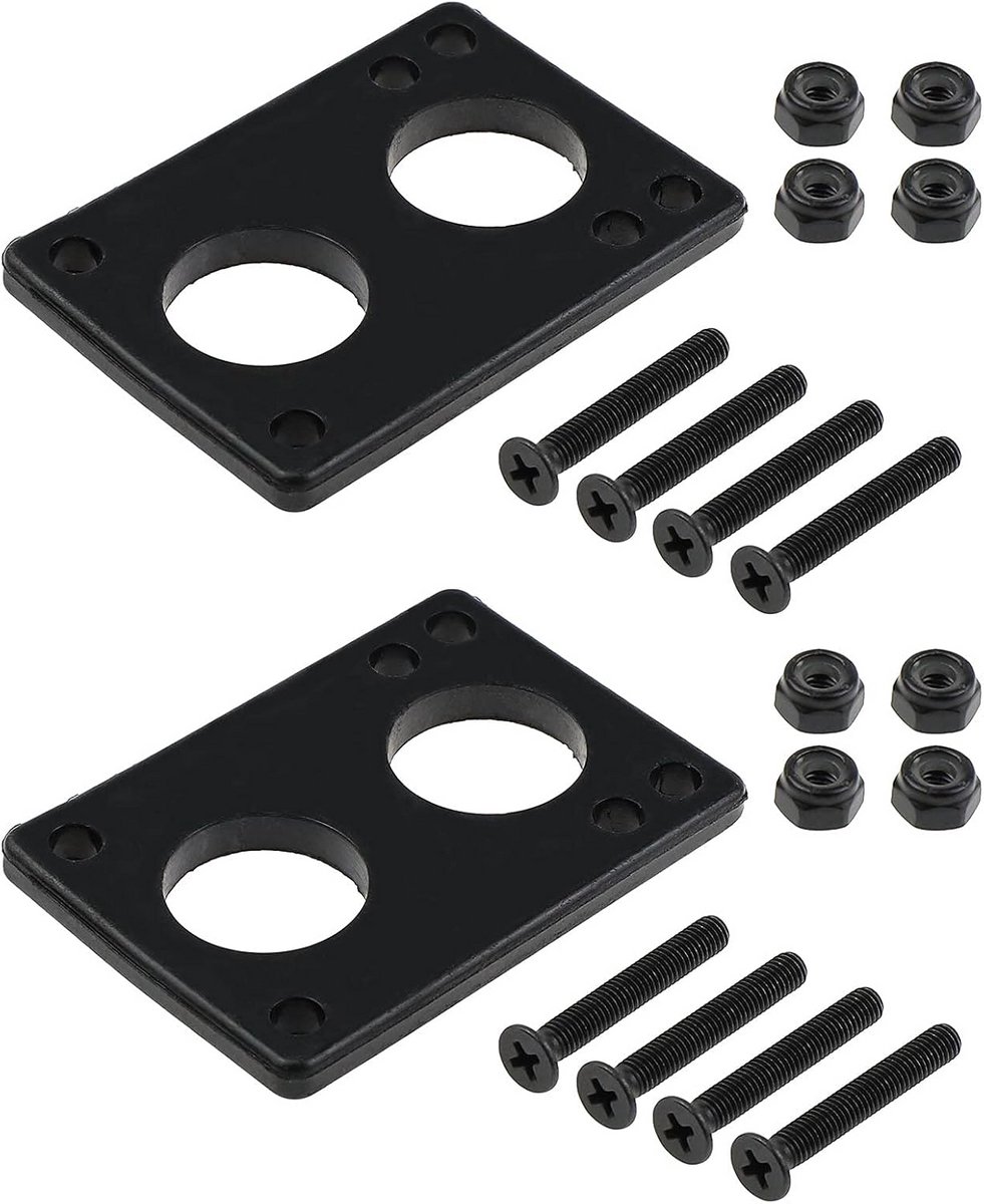 skateboard risers longboard pads schokdemping pu materiaal 6 mm dik zwart