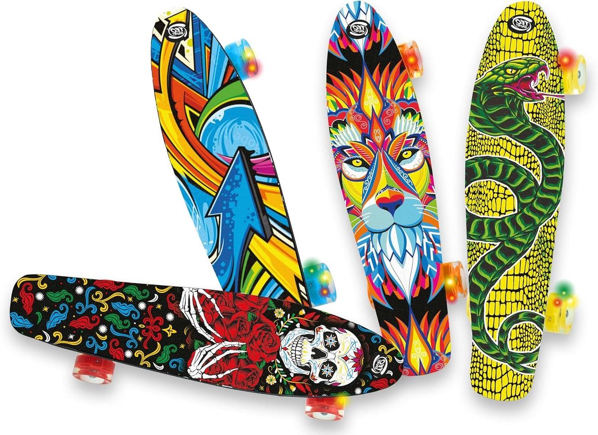 Skateboard - Rolschaats plank - Buiten sporten - LED verlichting - 57 cm - Meerkleurig Skateonderdeel kopen online