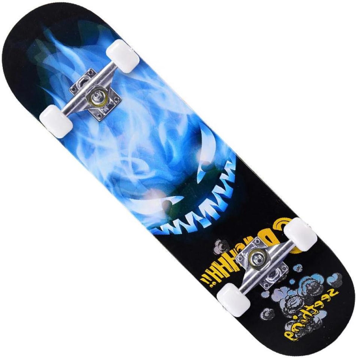 skateboard trick board outdoor entertainment dubbel kick deck 80x20 cm blauw zwart