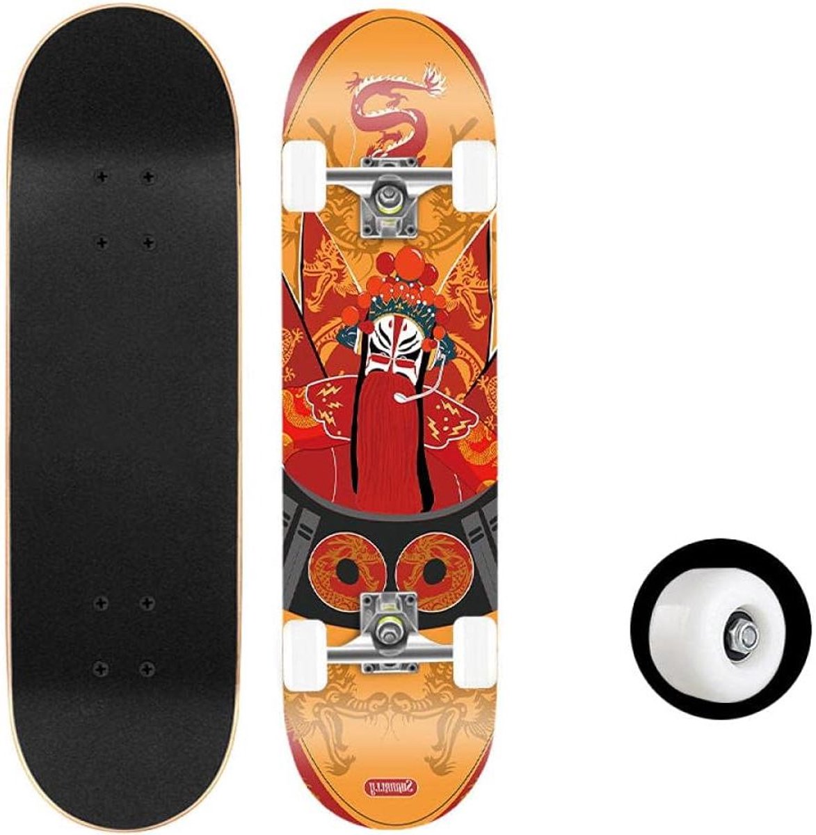 skateboard trick longboard buiten sporten dubbele kick deck 80x20 cm gekleurd