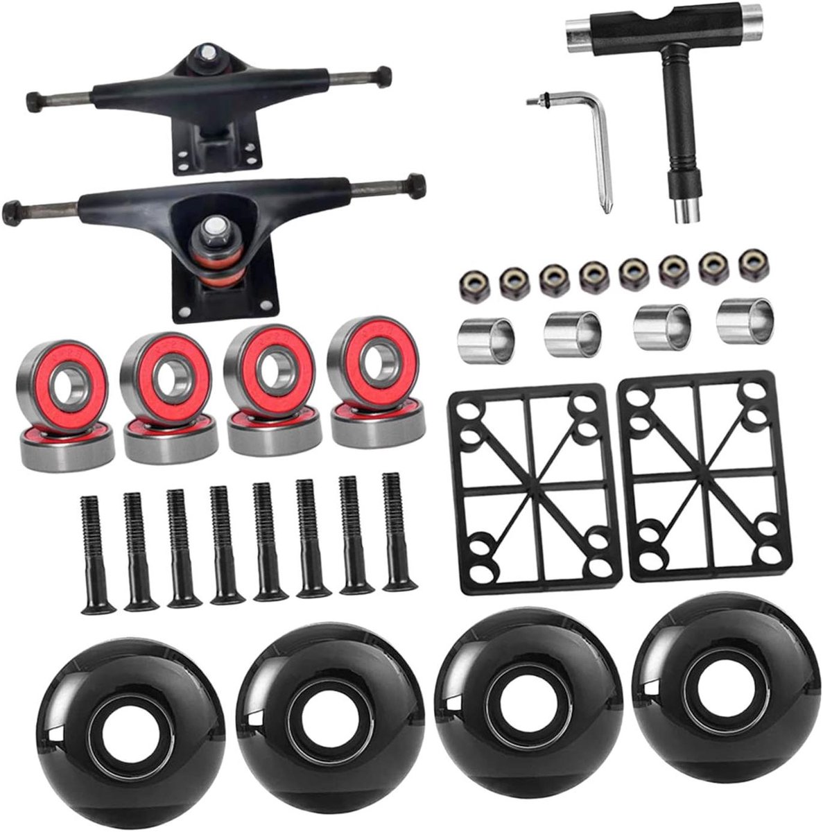 Skateboard Trucks - Onderstel Steppen - Straat Controle - Schokabsorberend Ontwerp - 5 Inch - Zwart Skateonderdeel kopen online
